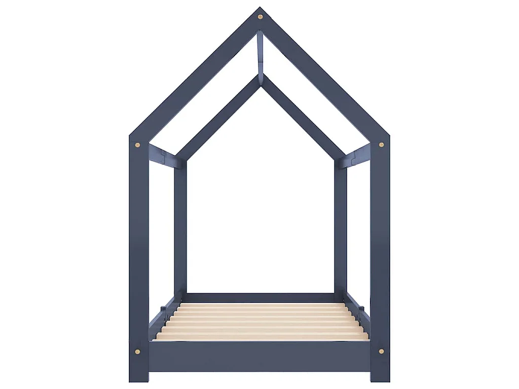 Cadre de lit d'enfant Gris Bois de pin massif 80x160 cm