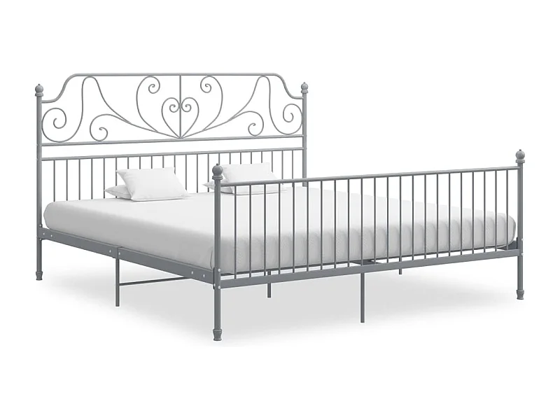 Estrutura de cama 180x200 cm metal cinzento