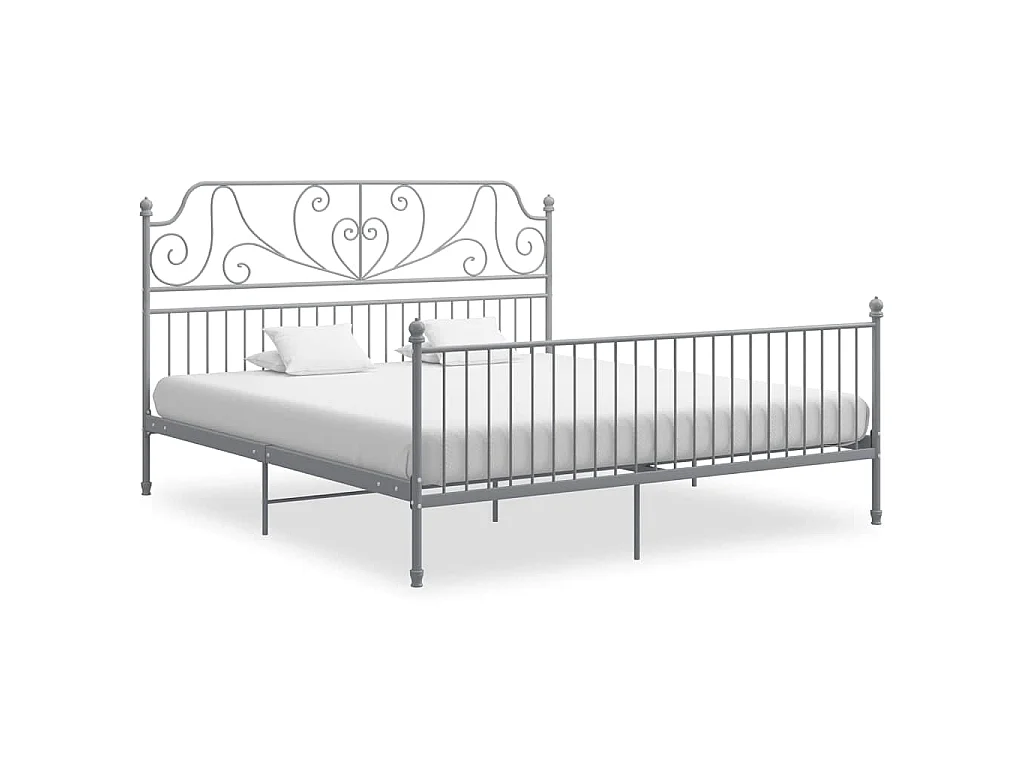 Estrutura de cama 180x200 cm metal cinzento