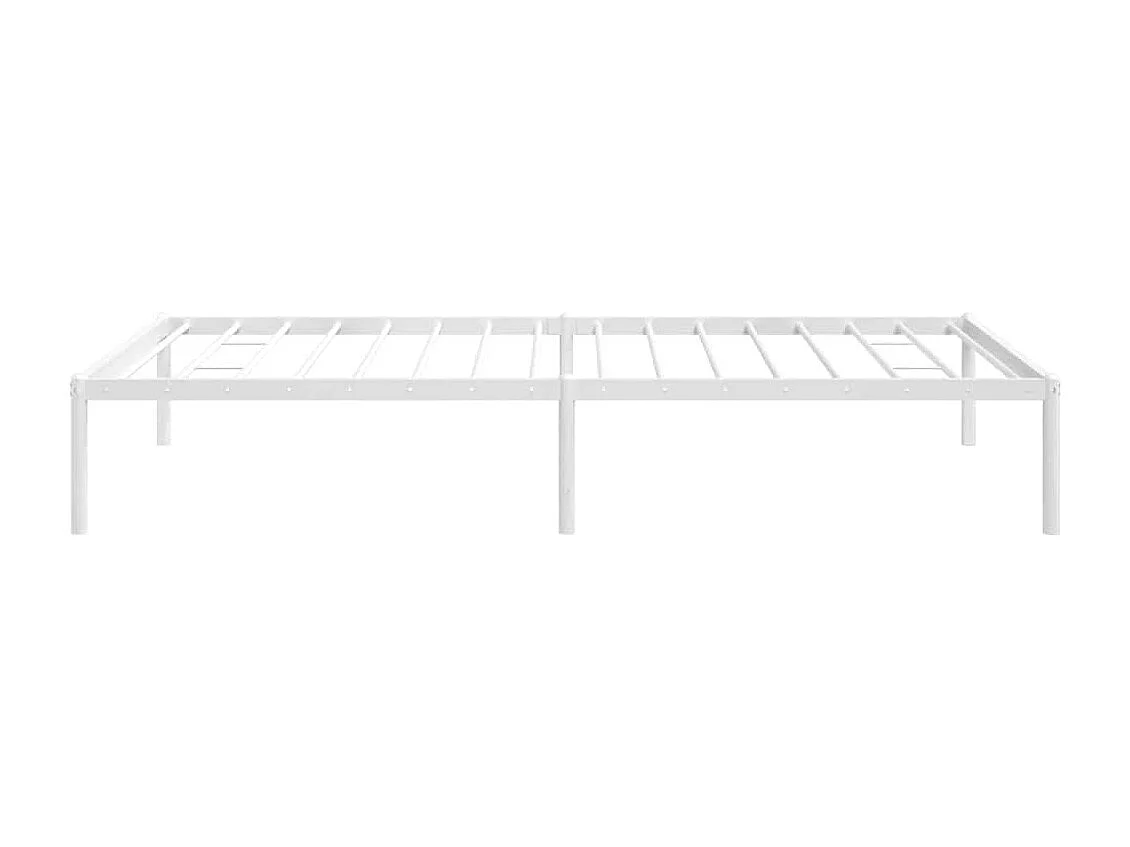 Cadre de lit métal sans matelas blanc 100x190 cm