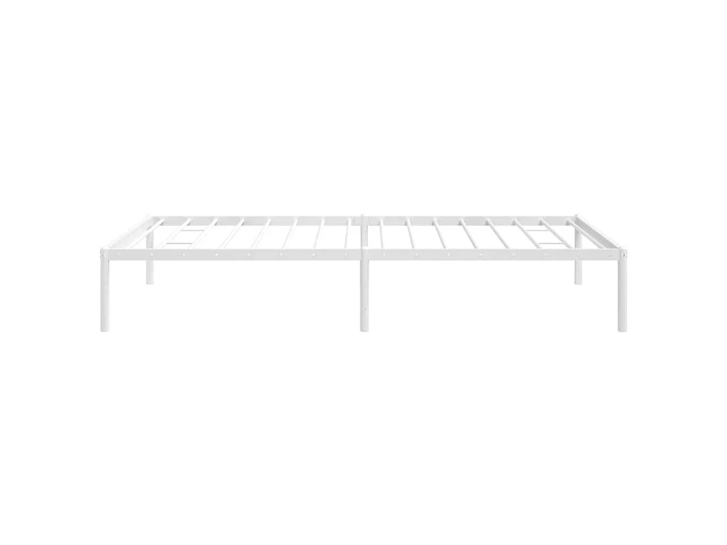 Cadre de lit métal sans matelas blanc 100x190 cm