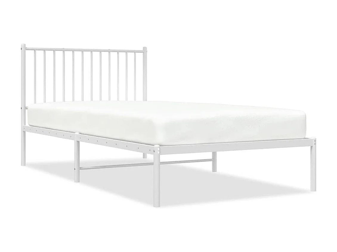 Giroletto con Testiera Metallo Bianco 100x200 cm