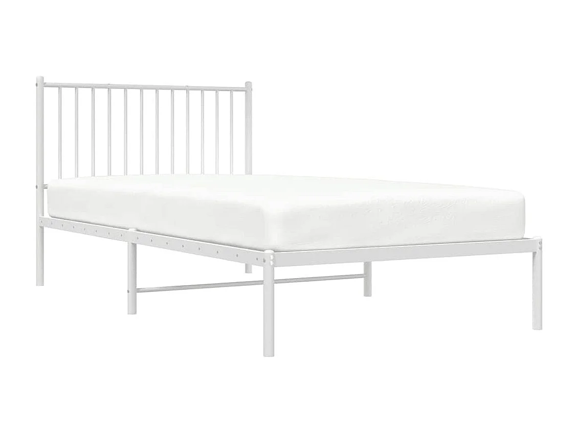 Giroletto con Testiera Metallo Bianco 100x200 cm