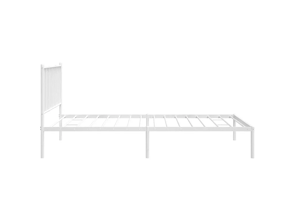 Cadre de lit métal sans matelas et tête de lit blanc 100x200 cm