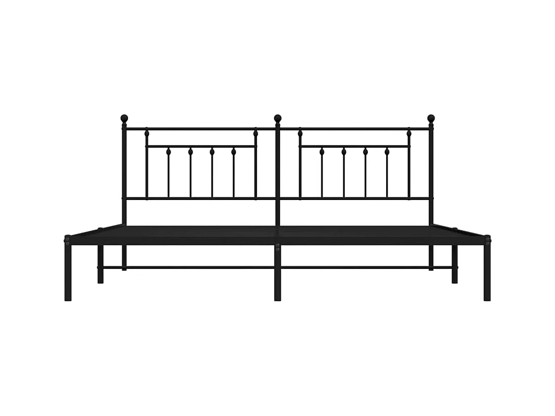 Giroletto con Testiera in Metallo Nero 200x200 cm