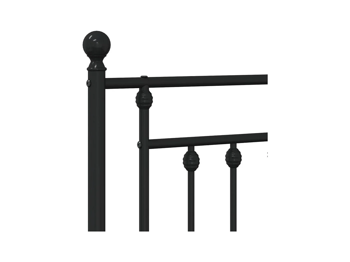 Giroletto con Testiera in Metallo Nero 200x200 cm
