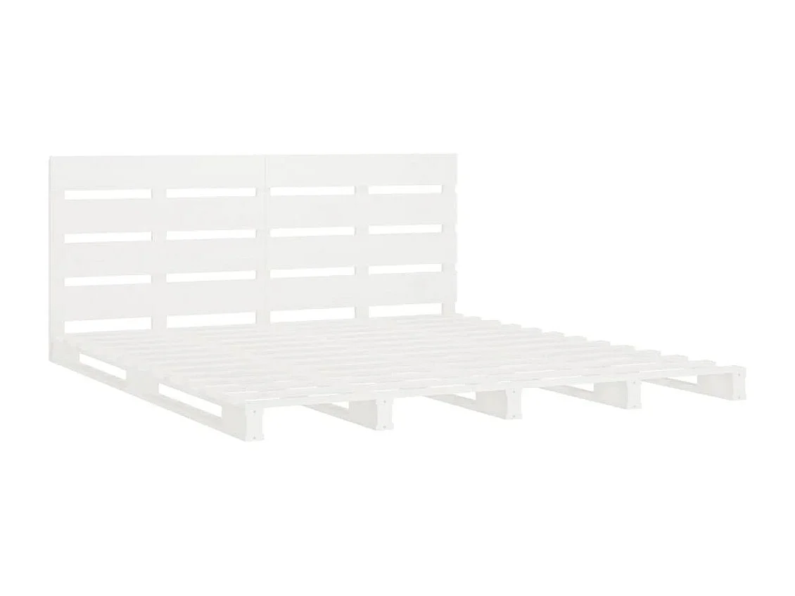 Cama sem colchão 160x200 cm madeira de pinho maciça branco