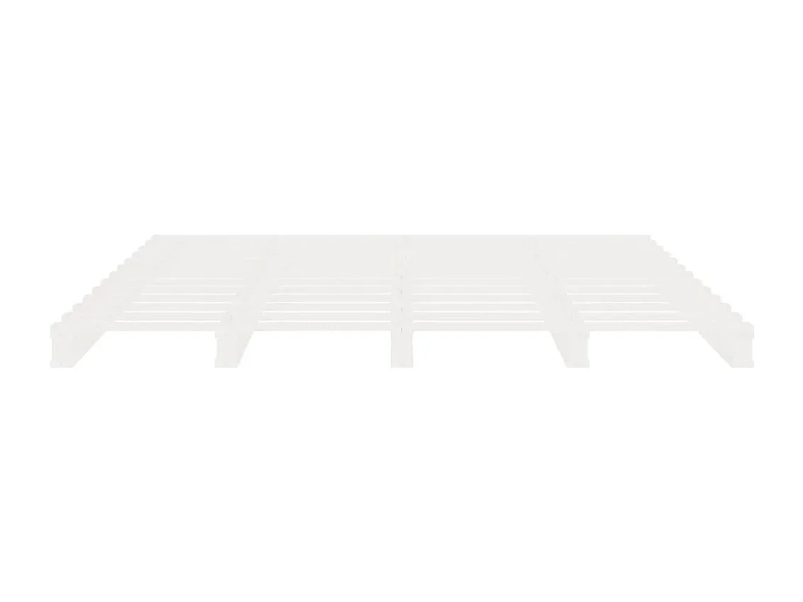 Cama sem colchão 160x200 cm madeira de pinho maciça branco