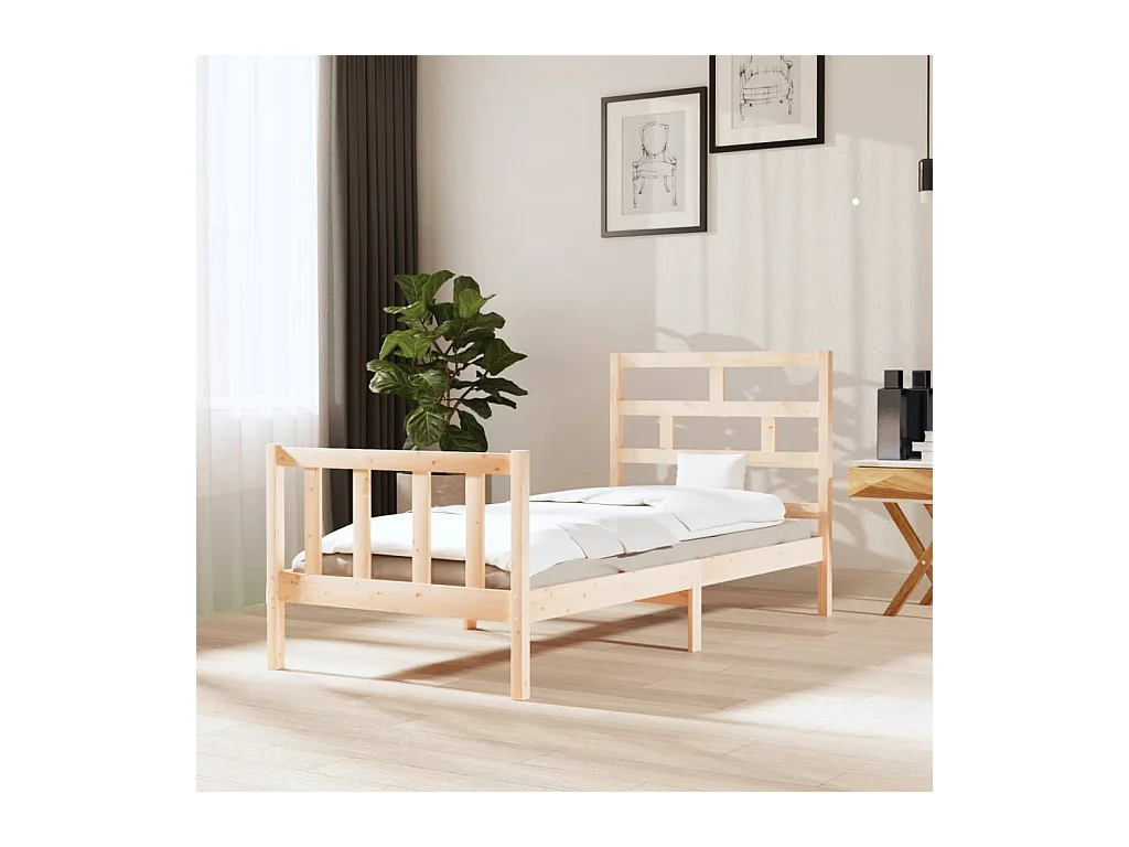 Cadre de lit sans matelas bois massif 100x200 cm