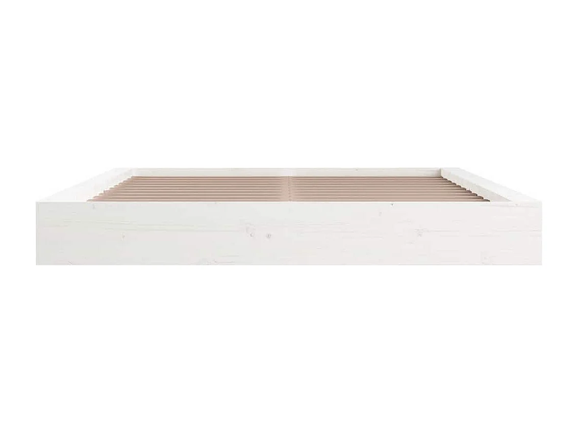 Cadre de lit sans matelas blanc 160x200 cm bois massif