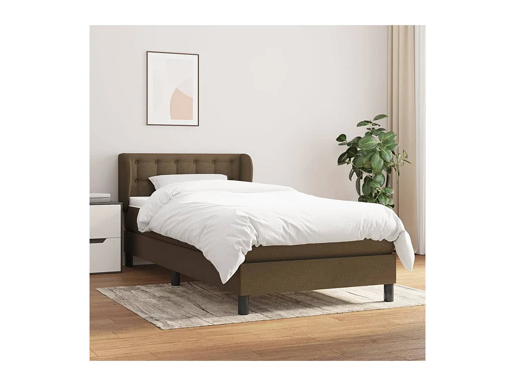 Boxspring met matras stof donkerbruin 80x200 cm