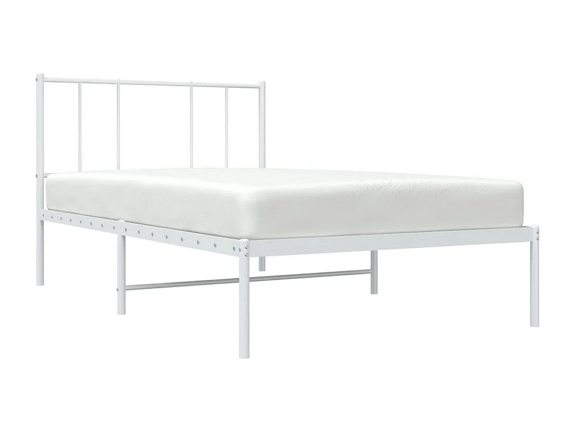 Estrutura de cama com cabeceira 100x190 cm metal branco