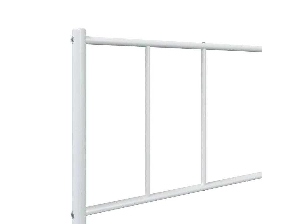 Cadre de lit métal sans matelas et tête de lit blanc 100x190 cm