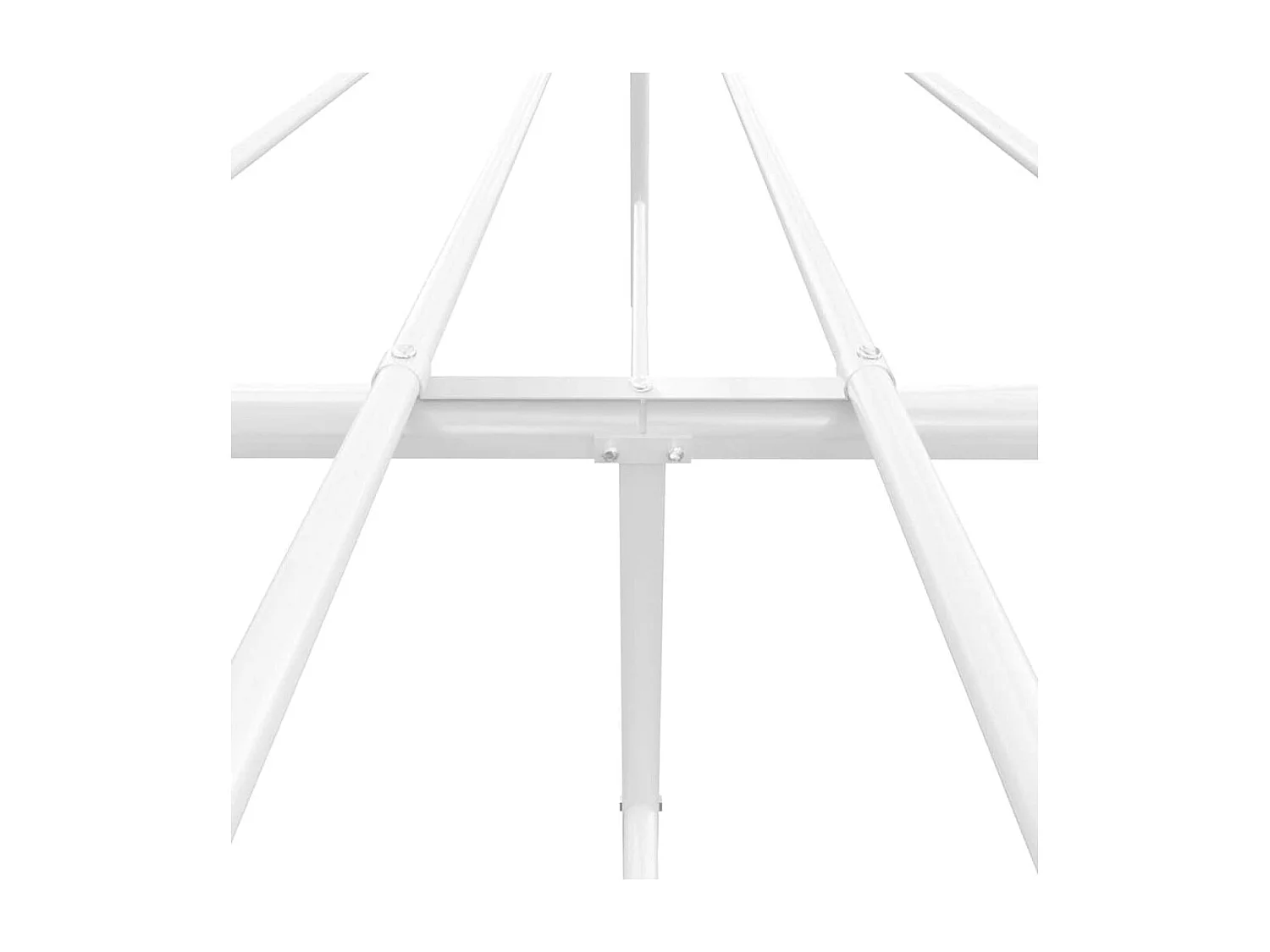Cadre de lit métal sans matelas et pied de lit blanc 180x200 cm