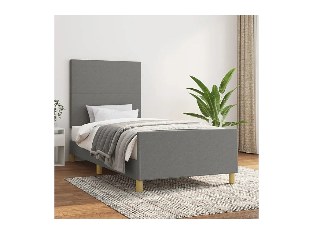 Giroletto senza Materasso Grigio Scuro 80x200 cm Tessuto