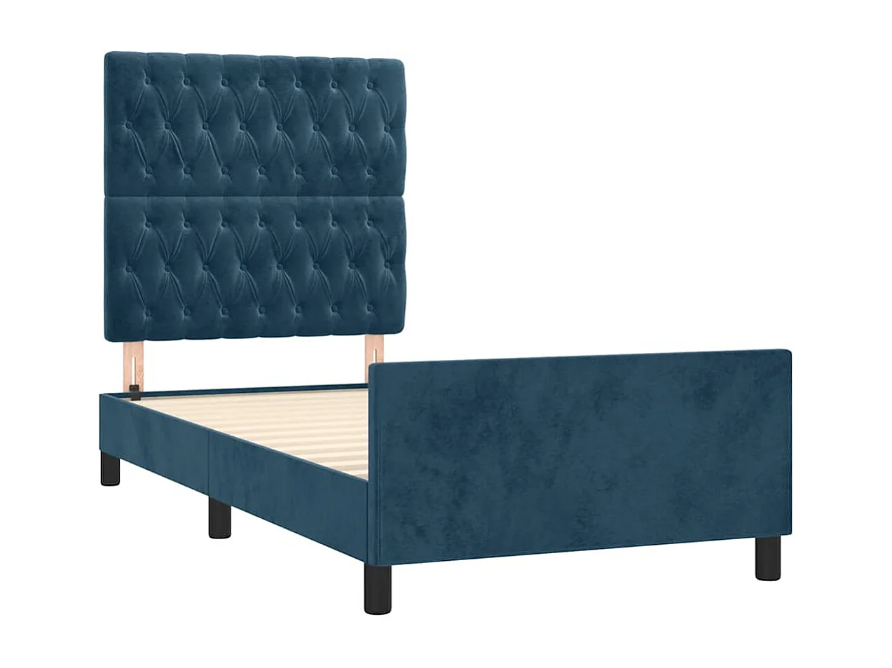 Bedframe zonder matras 90x190 cm fluweel donkerblauw