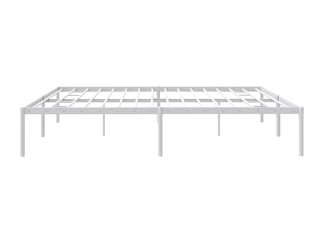 Cadre de lit métal sans matelas blanc 183x213 cm