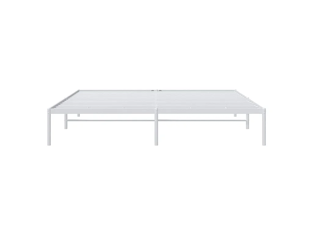 Cadre de lit métal sans matelas blanc 183x213 cm