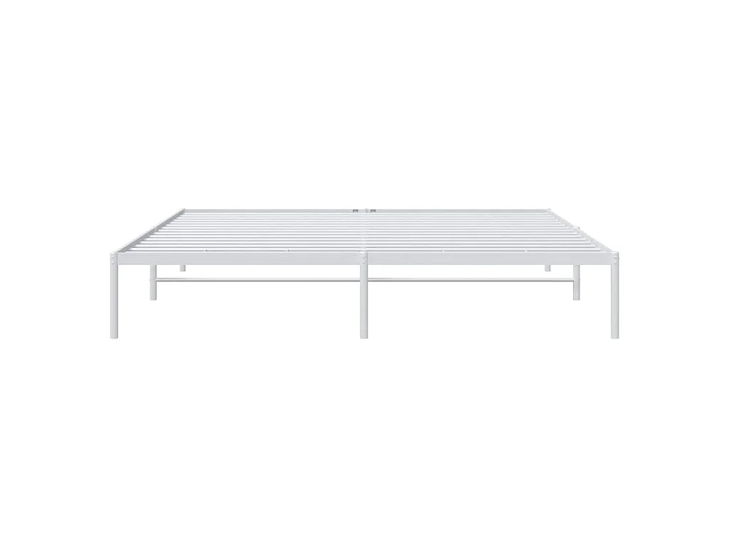 Cadre de lit métal sans matelas blanc 183x213 cm