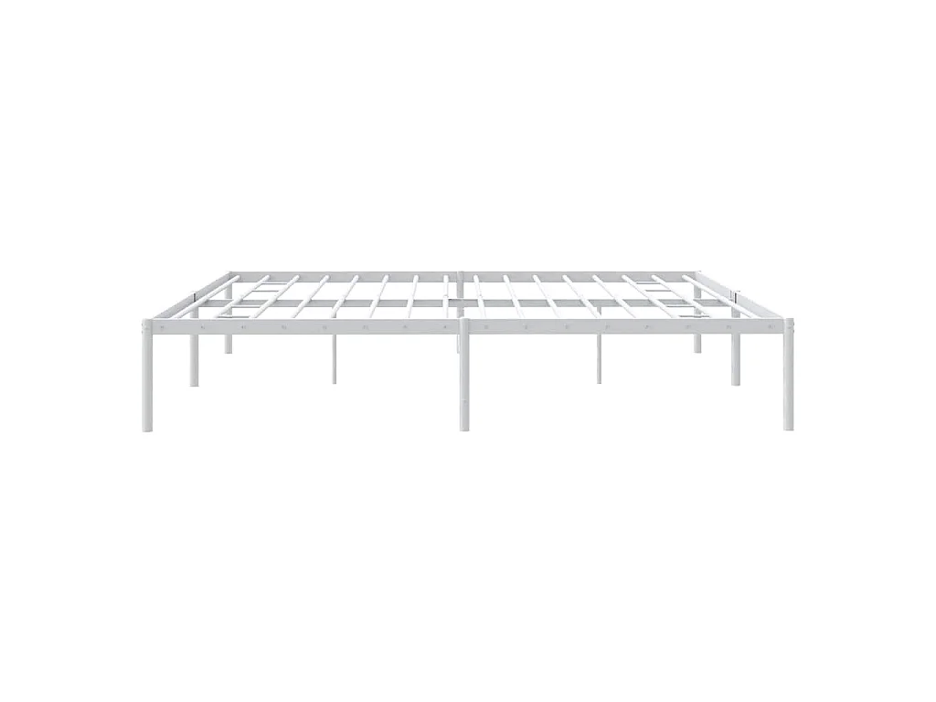 Cadre de lit métal sans matelas blanc 183x213 cm