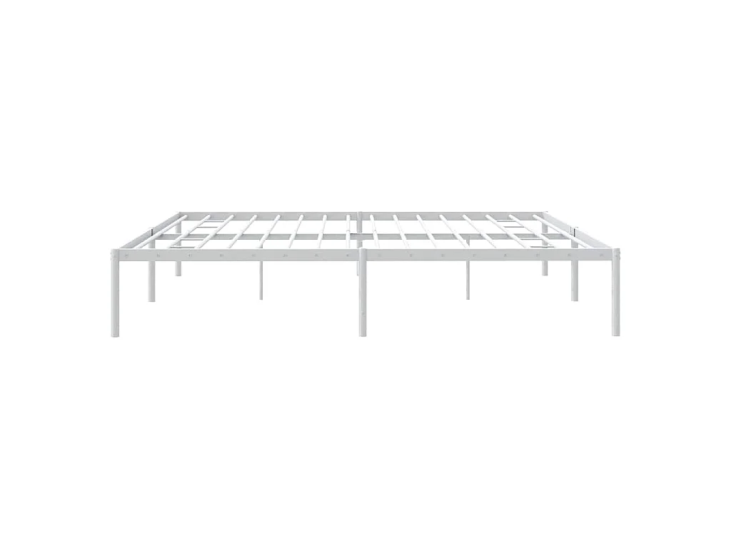 Cadre de lit métal sans matelas blanc 183x213 cm