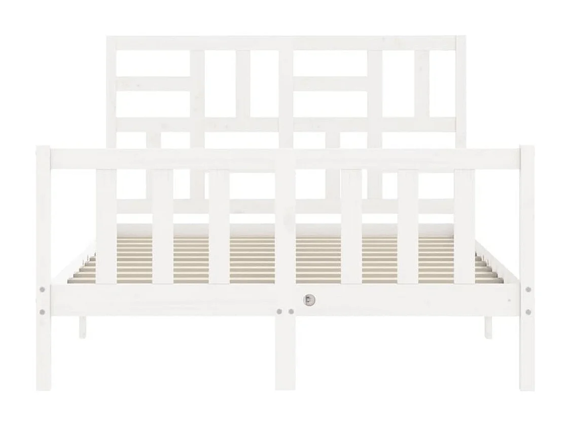 Cadre de lit sans matelas blanc 140x190 cm bois de pin massif