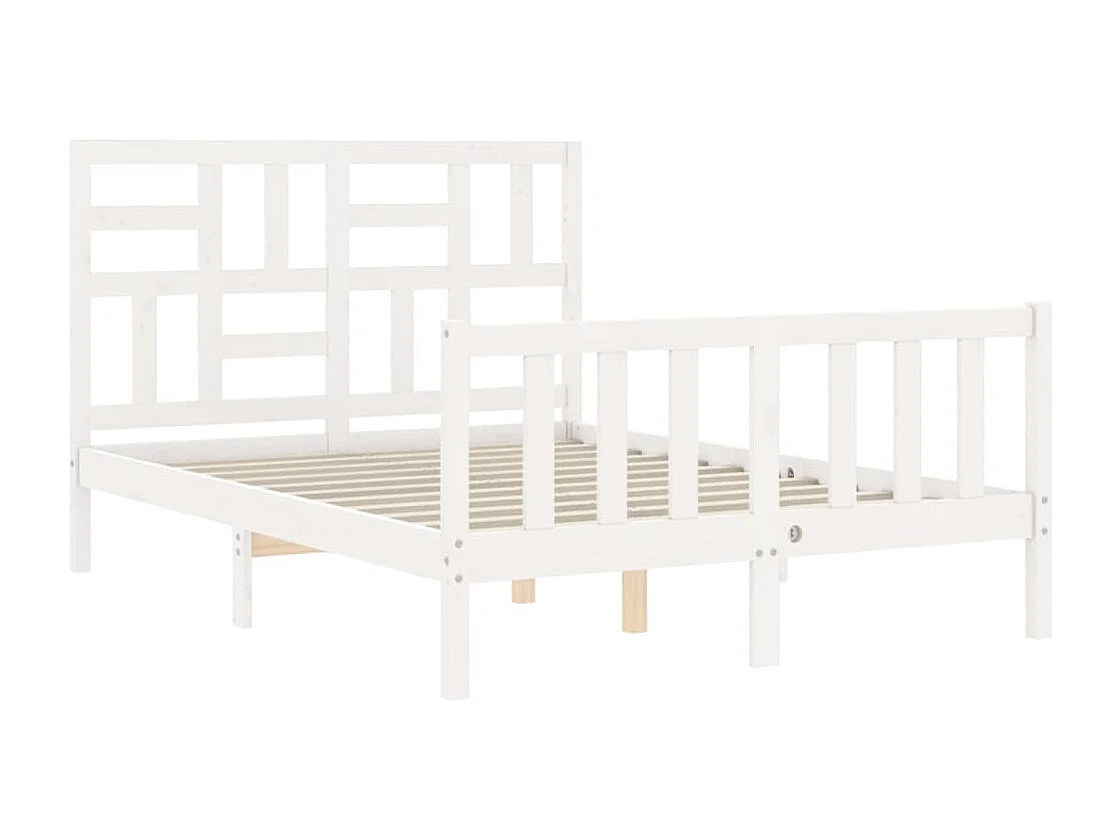 Cadre de lit sans matelas blanc 140x190 cm bois de pin massif