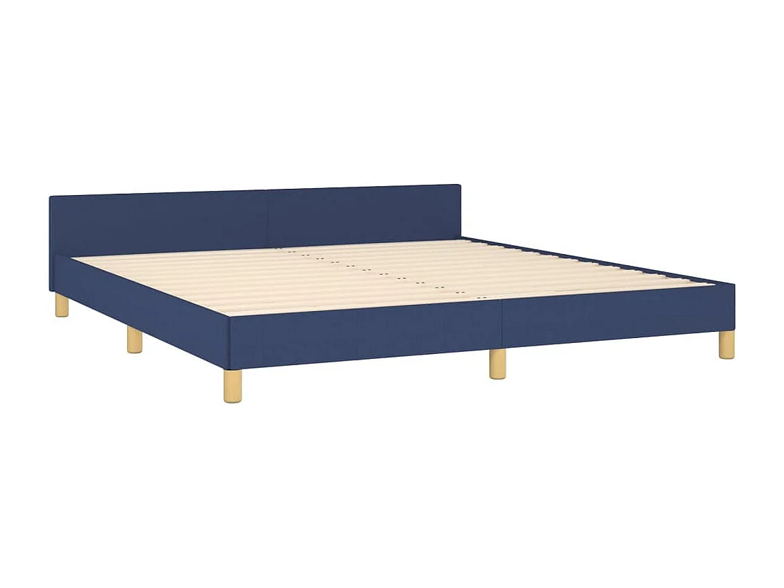 Cadre de lit sans matelas et tête de lit bleu 180x200 cm tissu