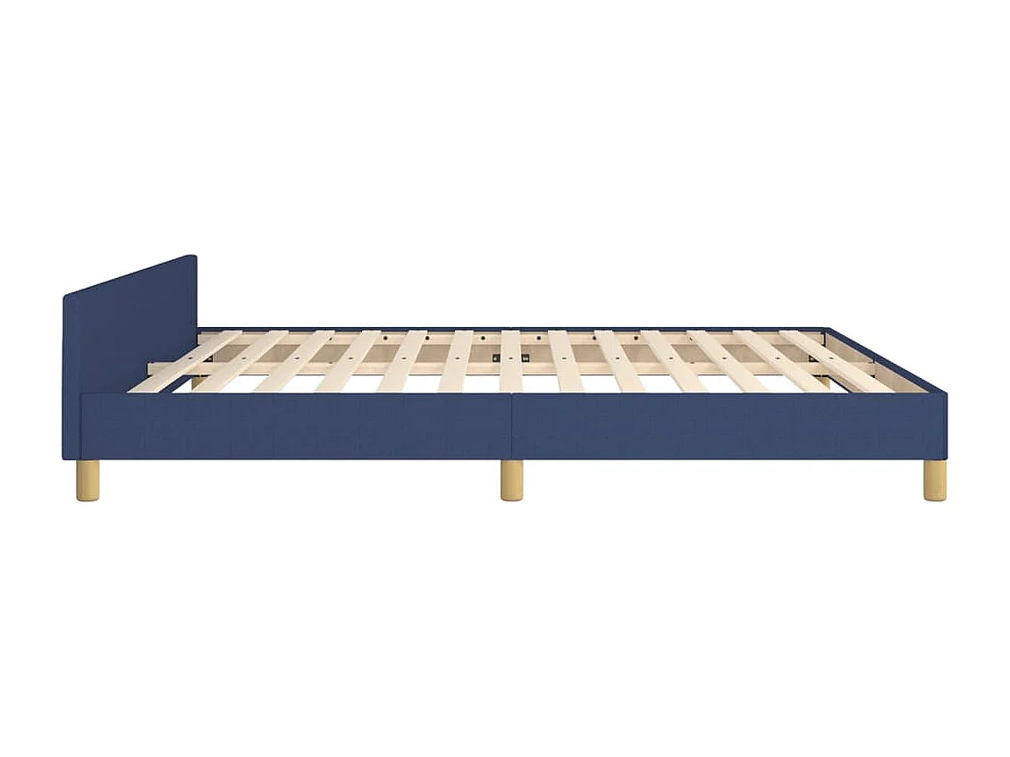 Cadre de lit sans matelas et tête de lit bleu 180x200 cm tissu