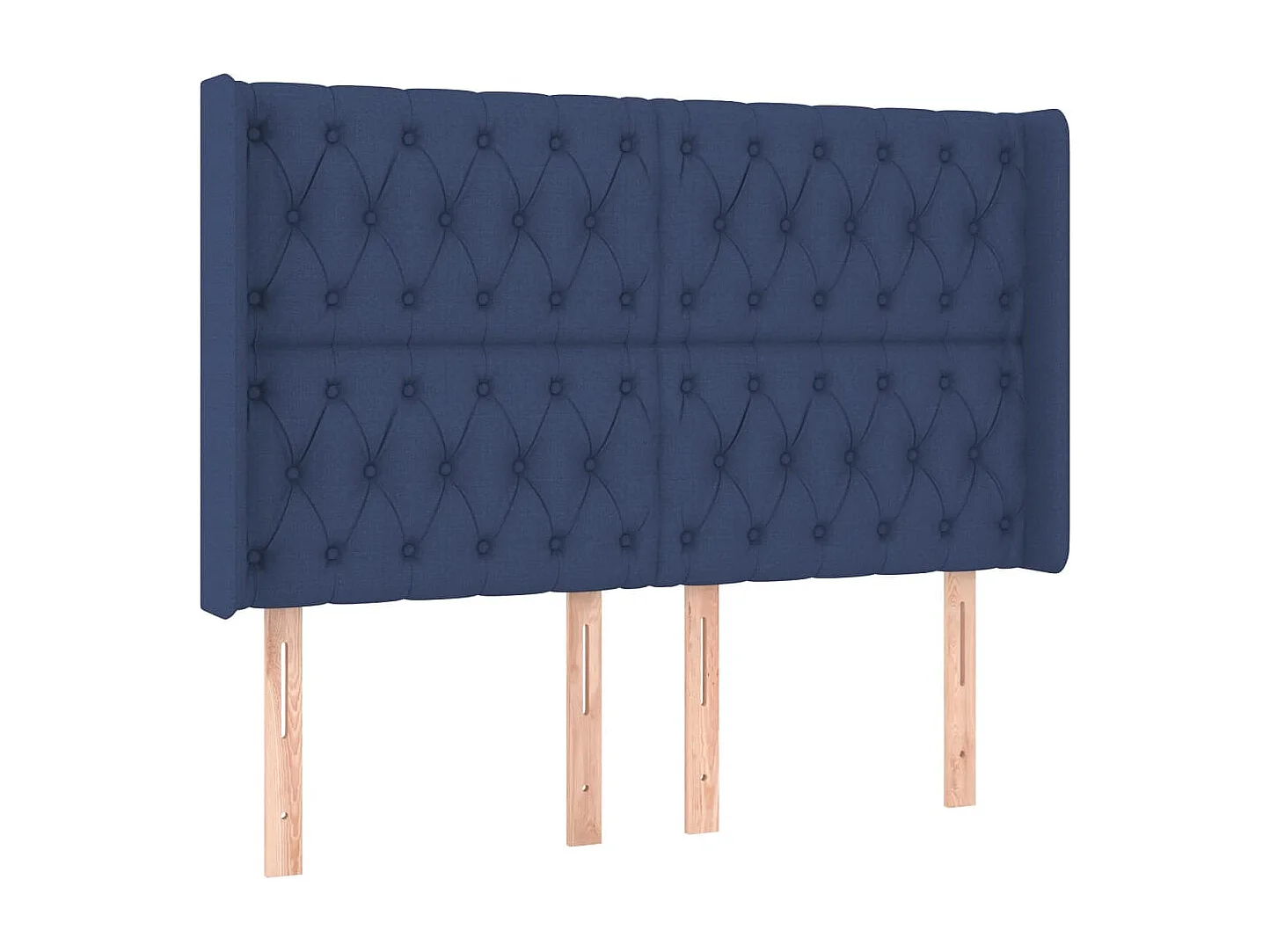 Sommier à lattes de lit matelas et LED Bleu 160x200 cm Tissu