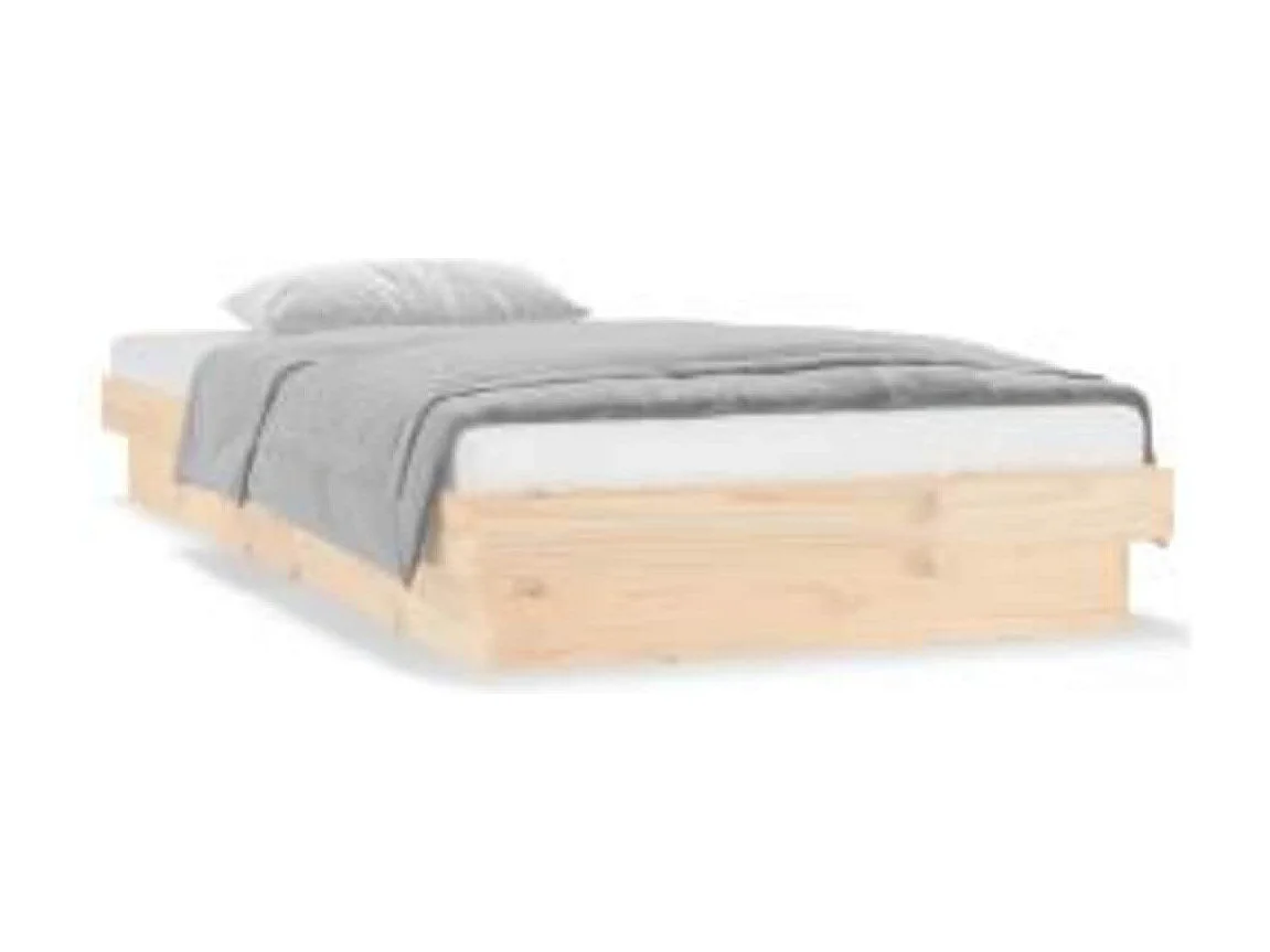 Cadre de lit à LED sans matelas 100x200 cm bois massif
