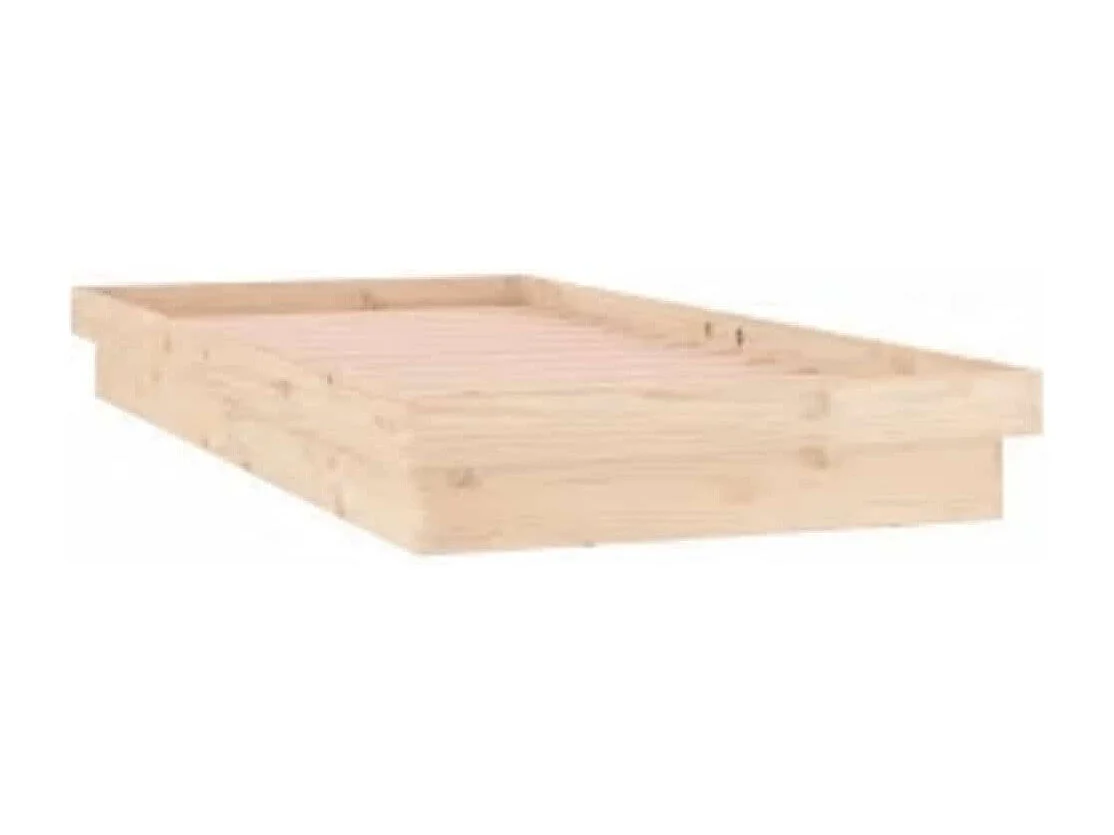 Cadre de lit à LED sans matelas 100x200 cm bois massif