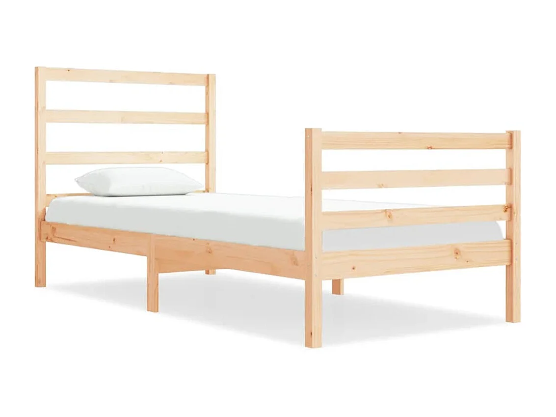 Cadre de lit sans matelas bois de pin massif 90x190 cm