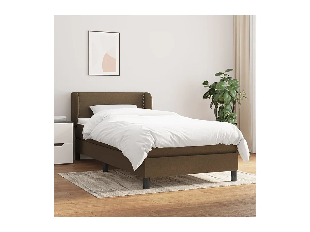 Sommier à lattes de lit avec matelas Marron foncé 80x200 cm