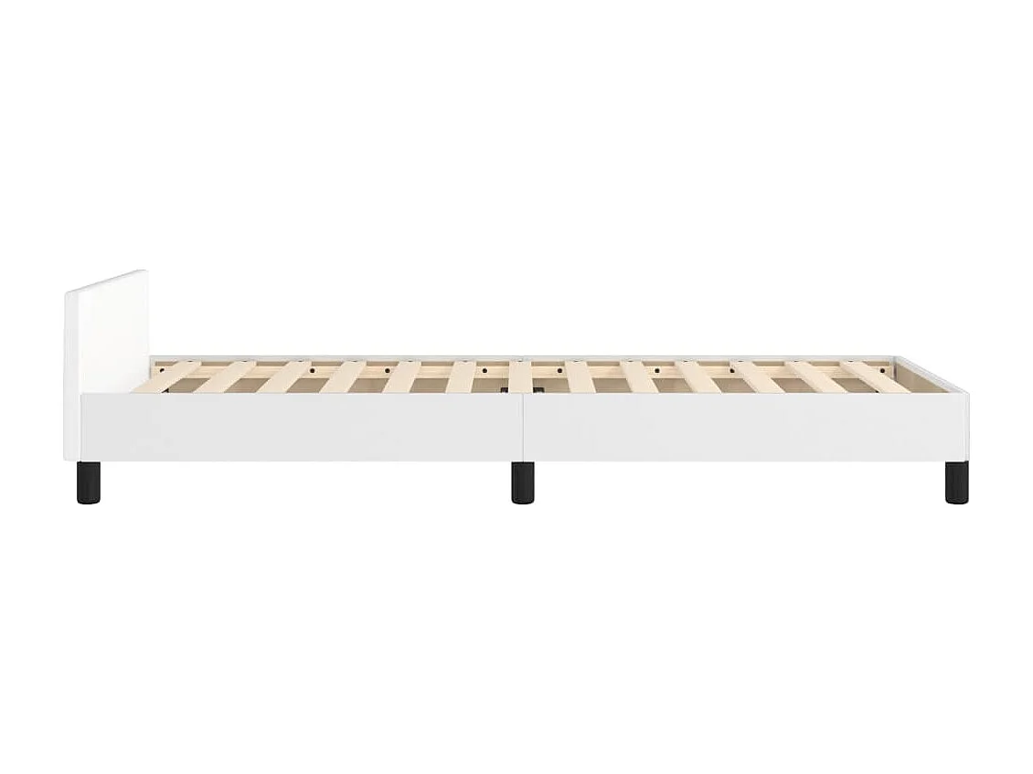 Bedframe met hoofdbord kunstleer wit 100x200 cm