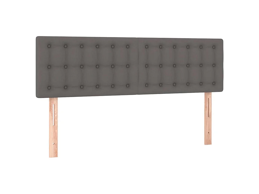 Cabeceros cuero sintético gris 144x5x78/88 cm