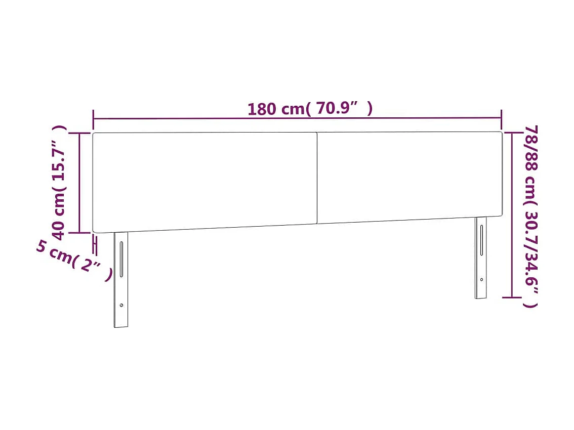 Kopfteile 2 Stk. Creme 90x5x78/88 cm Kunstleder