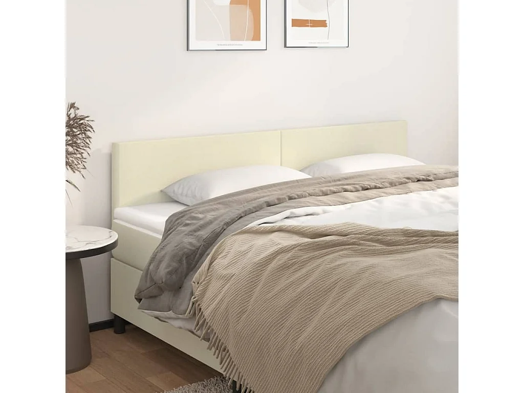 Testiera Crema 180x5x78/88 cm in Similpelle