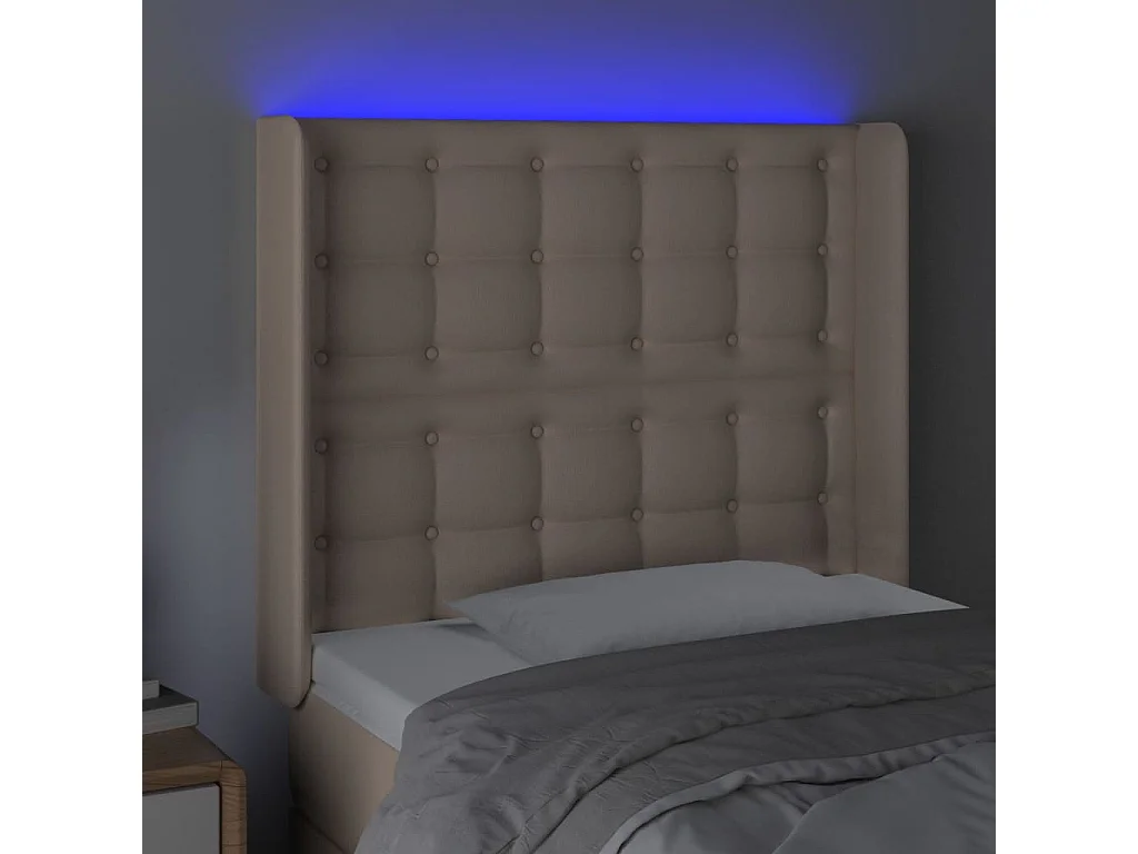 Tête de lit à LED Cappuccino 83x16x118/128 cm Similicuir