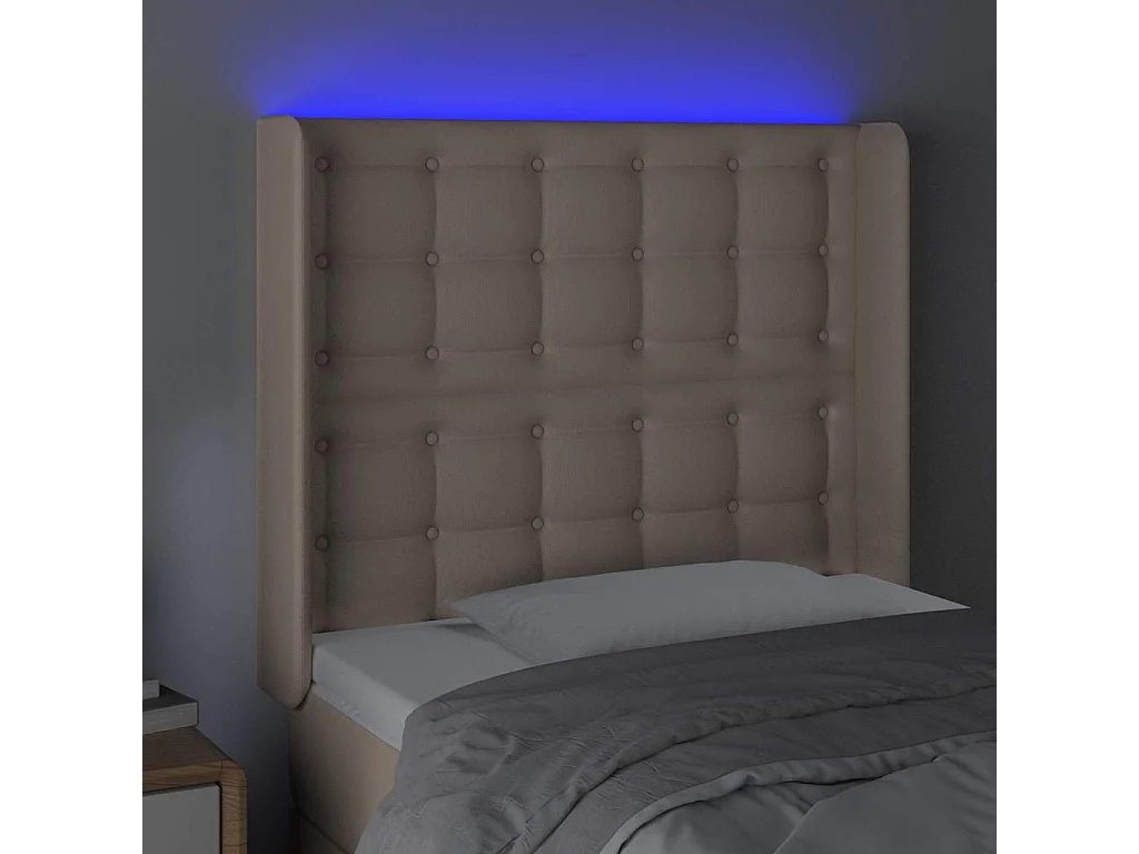 Tête de lit à LED Cappuccino 83x16x118/128 cm Similicuir