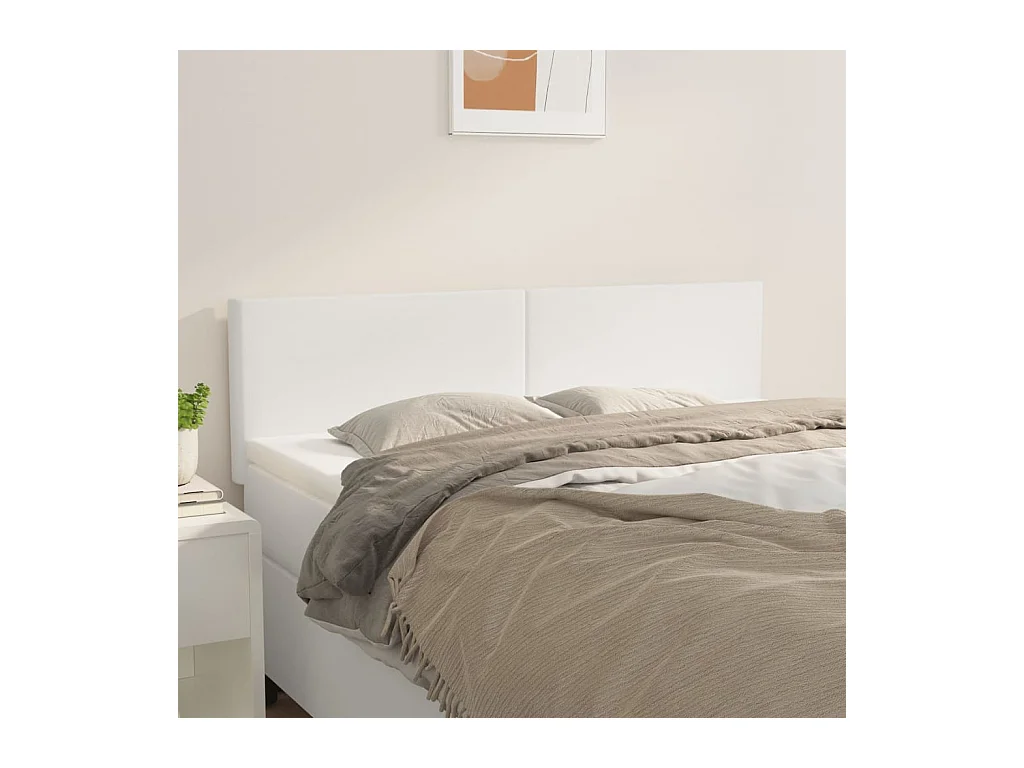 Têtes de lit 2 pcs Blanc 72x5x78/88 cm Similicuir