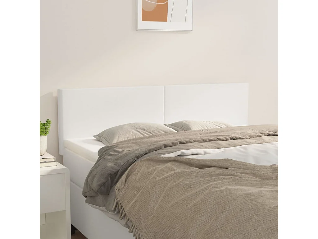 Têtes de lit Blanc 144 x 5 x 78/88 cm Similicuir