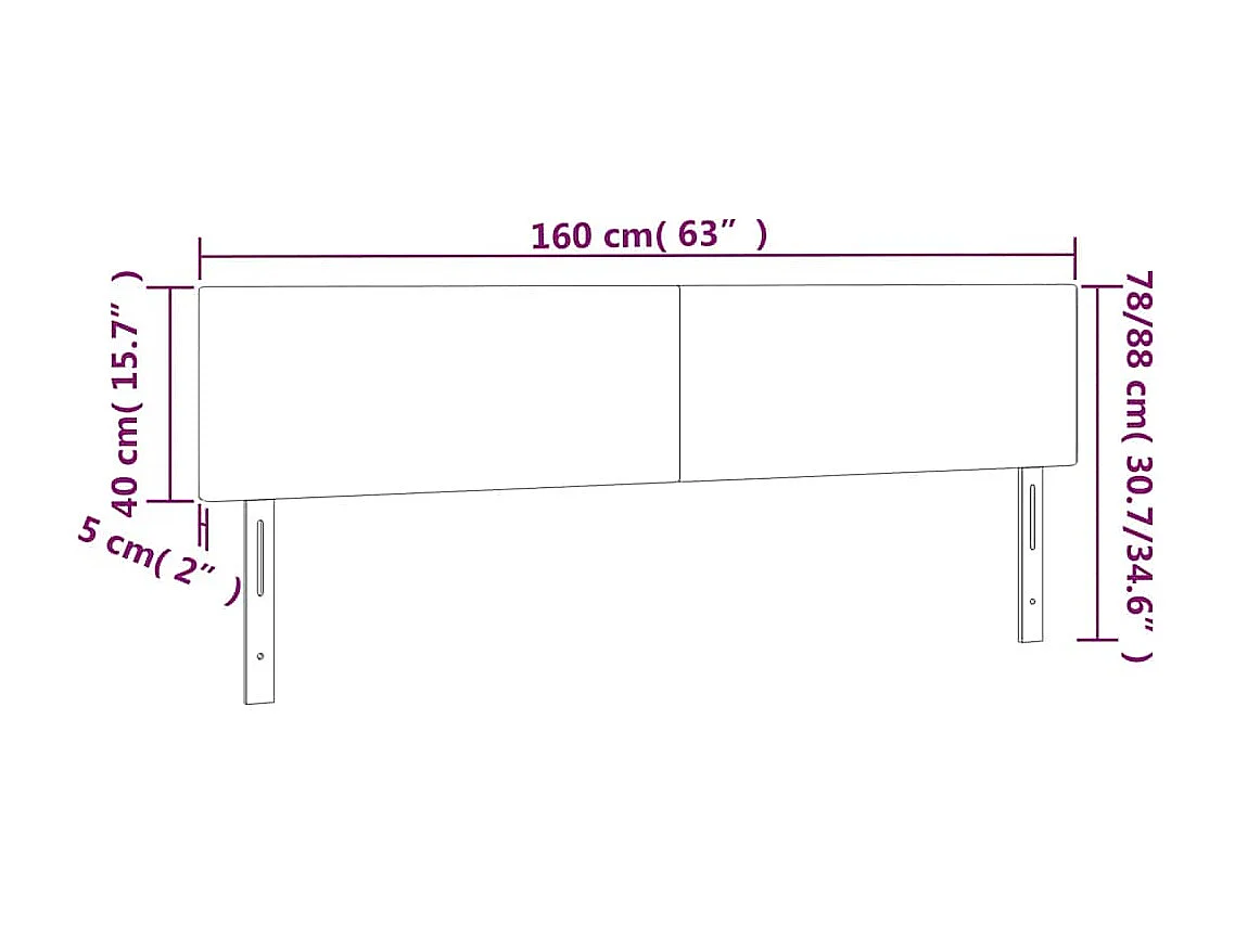 Têtes de lit 2 pcs Bleu foncé 80x5x78/88 cm Velours