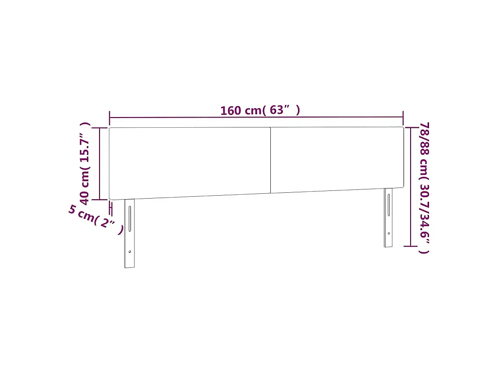 Kopfteile Dunkelblau 160x5x78/88 cm Samt