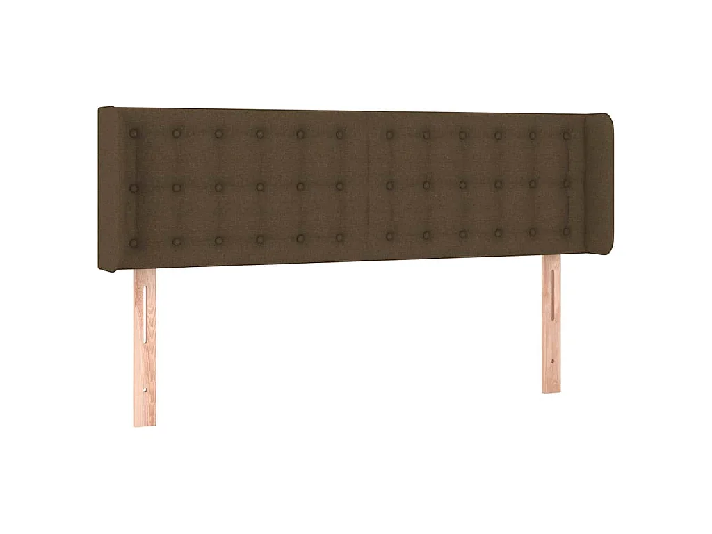 Tête de lit à LED Marron foncé 147x16x78/88 cm Tissu