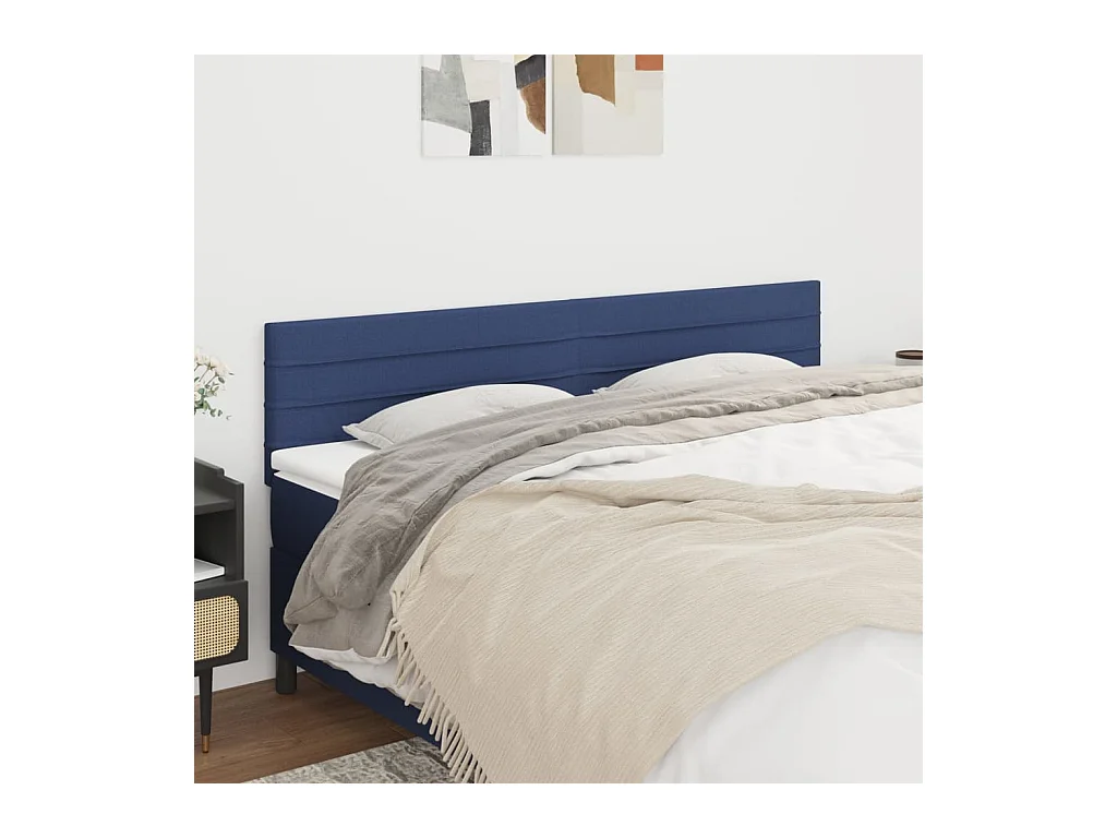 Têtes de lit 2 pcs Bleu 80x5x78/88 cm Tissu