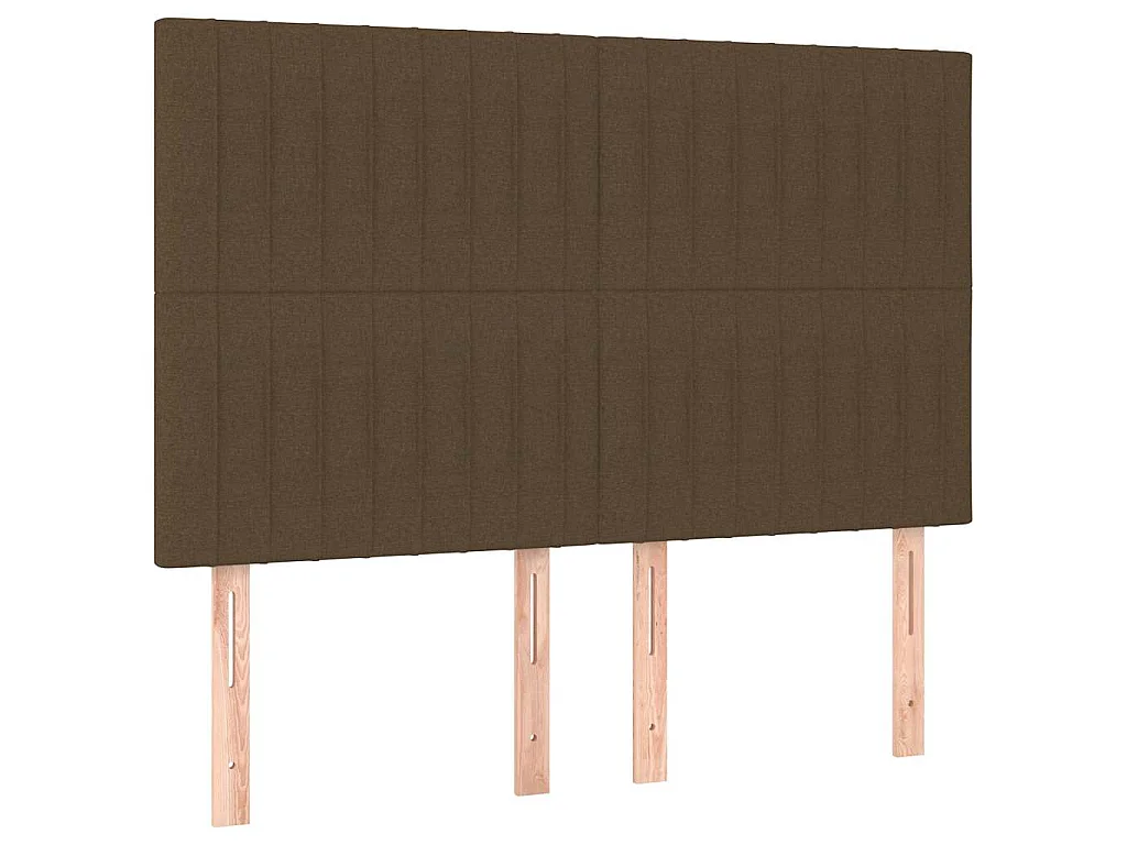 Tête de lit à LED Marron foncé 144x5x118/128 cm Tissu