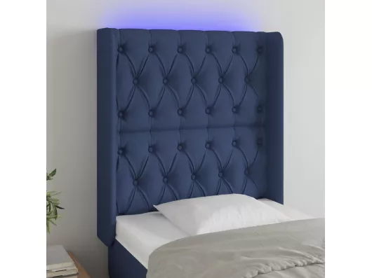 Kauf Unique LED Kopfteil Blau 83x16x118/128 cm Stoff