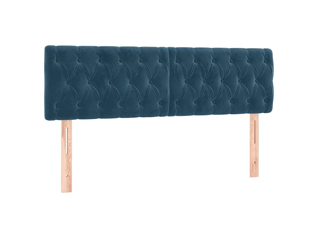 Testiera Blu Scuro 144x7x78/88 cm in Velluto