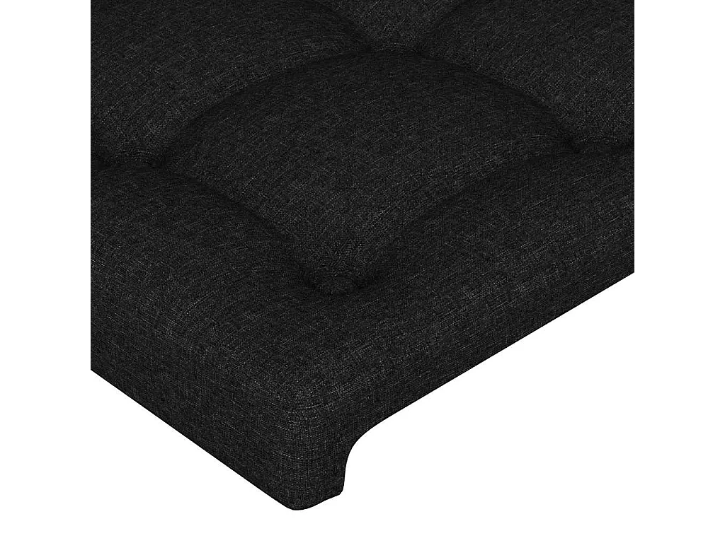 Tête de lit à LED Noir 80x5x118/128 cm Tissu